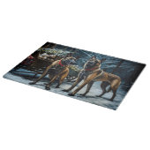 Belgisches Malinoi Snowy Sleigh Weihnachtsdekor Schneidebrett (Ecke)