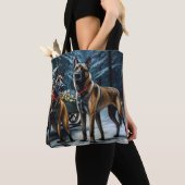 Belgisches Malinoi Snowy Sleigh Weihnachtsdekor Tasche (Von Nahem)