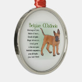 Belgisches Malinois-Erbe der Liebe Silbernes Ornament (Rechts)