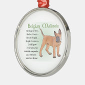 Belgisches Malinois-Erbe der Liebe Silbernes Ornament (Links)