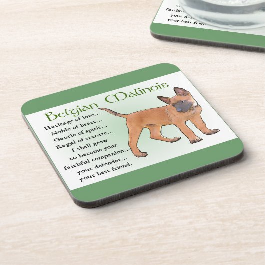 Belgisches Malinois-Erbe der Liebe Untersetzer (Linke Seite)