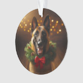 Belgisches Malinois Holiday Ornament (Vorderseite)