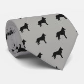 Belgisches Malinois-Hund-Silhouetten-Muster Krawatte (Gerollt)