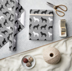 Belgisches Malinois-Silhouetten-Muster Geschenkpapier