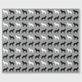 Belgisches Malinois-Silhouetten-Muster Geschenkpapier (Flach)