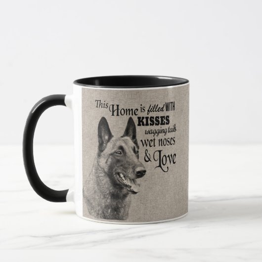 Belgisches Malinois Vintages Porträt niedliches Zi Tasse (Links)