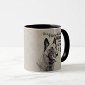 Belgisches Malinois Vintages Porträt niedliches Zi Tasse (VorderseiteRechts)