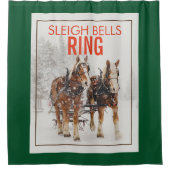 Belgisches Pferdeteam Sleigh Bells Ring Duschvorhang (Vorderseite)