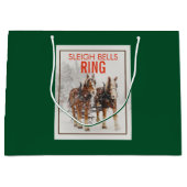 Belgisches Pferdeteam Sleigh Bells Ring Große Geschenktüte (Vorderseite)