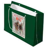 Belgisches Pferdeteam Sleigh Bells Ring Große Geschenktüte (Vorderseite Schrägansicht)