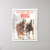 Belgisches Pferdeteam Sleigh Bells Ring Leinwanddruck (Vorderseite)