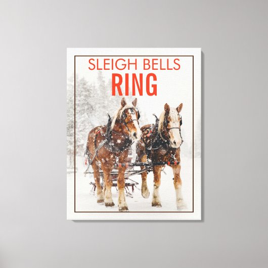 Belgisches Pferdeteam Sleigh Bells Ring Leinwanddruck (Vorderseite)