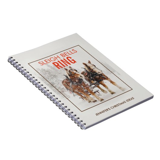 Belgisches Pferdeteam Sleigh Bells Ring Notizblock (Rechte Seite)