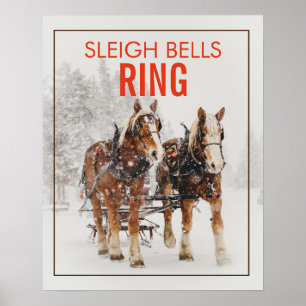 Belgisches Pferdeteam Sleigh Bells Ring Poster