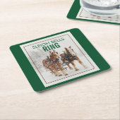 Belgisches Pferdeteam Sleigh Bells Ring Rechteckiger Pappuntersetzer (angewinkelt)