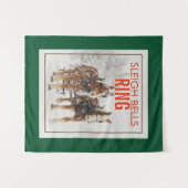 Belgisches Pferdeteam Sleigh Bells Ring Wandteppich (Vorderseite (Horizontal))