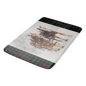 Belgisches Pferdeteam Wintery Weihnachtszene Badematte (Schrägansicht)