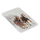 Belgisches Pferdeteam Wintery Weihnachtszene Magnet (Rechte Seite)
