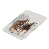 Belgisches Pferdeteam Wintery Weihnachtszene Magnet (Linke Seite)