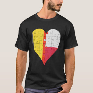 Belgisches polnisches Flaggenherz T-Shirt