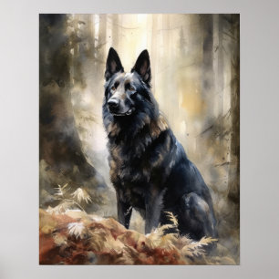Belgisches Schaffhund Hundekunstdruckposter Poster