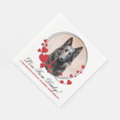 Belgisches Sheepdog Red Heart Wedding Dog Foto Serviette (Ecke)