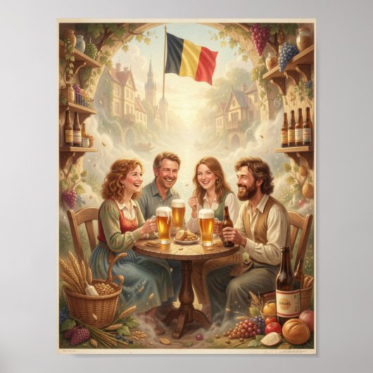 Belgisches Tavernenglü̈ck- und Freundschaftsposter Poster (Vorne)