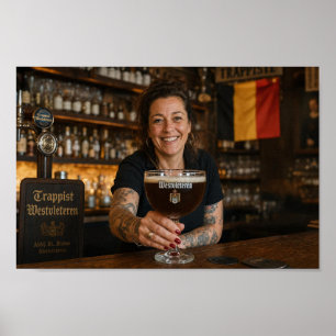Belgisches Tavernenschild der Bardame Poster