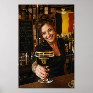 Belgisches Tavernenschild mit Dark-Ale-Plakat Poster