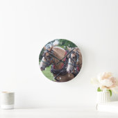 belgisches Team für Pferde Runde Wanduhr (Zuhause)