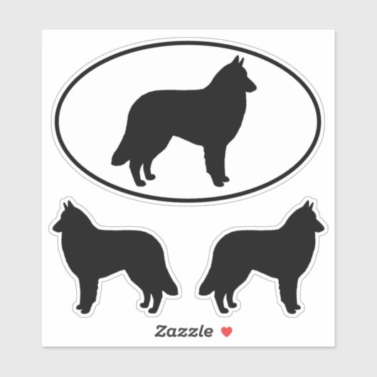 Belgisches Tervuren Dog Silhouetten Vinyl Sticker  (Blatt)