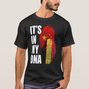 belgisches und chinesisches Misch-DNA-Flaggengebie T-Shirt