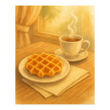 Belgisches Waffel & Coffee Poster - Gemütliche Caf
