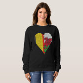 Belgisches walisisches Flaggenherz Sweatshirt (Vorne ganz)