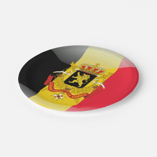 Belgisches Wappen Pappteller (Schrägansicht)