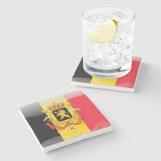 Belgisches Wappen Steinuntersetzer (Seitenansicht)