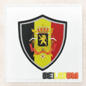 Belgisches Wappen-Untersetzer Glasuntersetzer (Vorderseite)