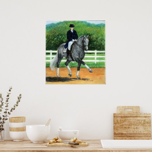Belgisches Warmblut Dressage Horse Portrait Poster (Küche)
