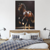 Belgisches Warmblut - Ölfarbe Leinwanddruck (Insitu (Schlafzimmer))