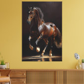 Belgisches Warmblut - Ölfarbe Leinwanddruck (Insitu (Wohnzimmer))