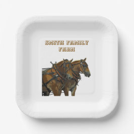 Belgisches Zugpferd-Team Pappteller