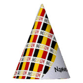Belgium and Belgian Flag Tiled with Your Name Partyhütchen (Links)