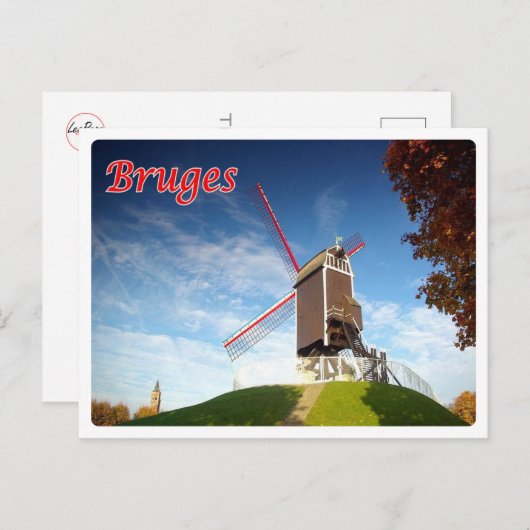 Belgium - Bruges - Moulin - Postkarte (Vorne/Hinten)