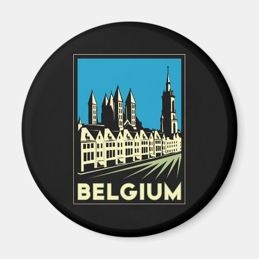 belgium europe art Deko Retro Vintag Magnet (Vorne)
