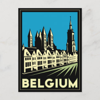 belgium europe art Deko Retro Vintag Postkarte