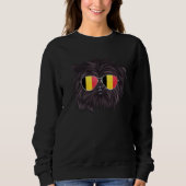 Belgium Flag Affenpinscher Dog Belgium Pocket Sweatshirt (Vorderseite)