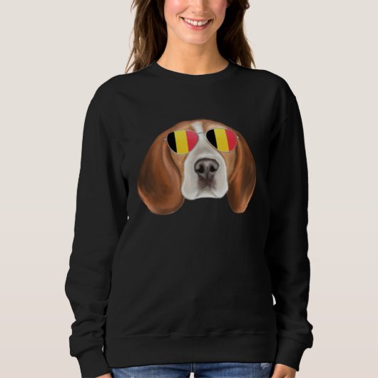 Belgium Flag Beagle Dog Belgium Pocket Sweatshirt (Vorderseite)