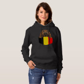 Belgium Flag Bloodhound Dog In Pocket Hoodie (Vorne ganz)
