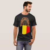 Belgium Flag Bloodhound Dog In Pocket T-Shirt (Vorne ganz)