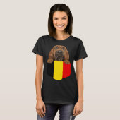 Belgium Flag Bloodhound Dog In Pocket T-Shirt (Vorne ganz)